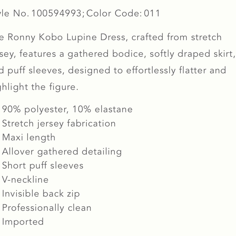 NWT Ronny Kobo Collection Cream Maxi Dress - Size XL - Picture 6 of 6